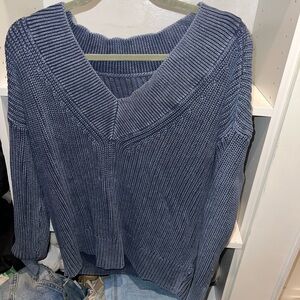 American Eagle Outfitters Navy V-Neck Sweater